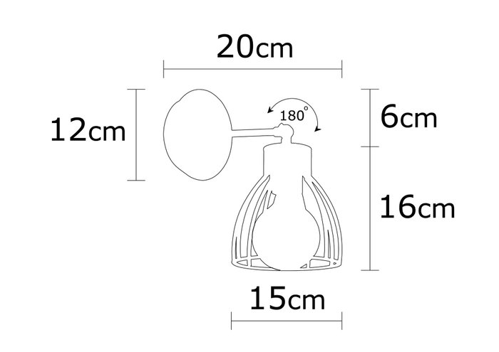 Opviq Kemah - N-1238 Lámpara de pared de cuerpo metálico Negro y Bronce